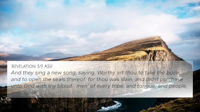 Revelation 5:9 ASV Bible Verse Image