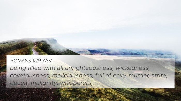 Romans 1:29 ASV Bible Verse Image