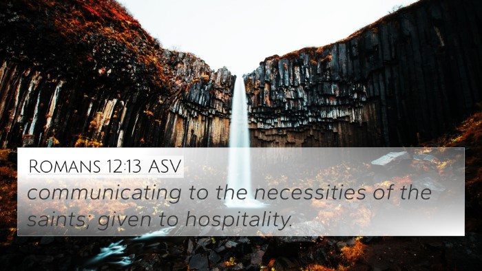 Romans 12:13 ASV Bible Verse Image