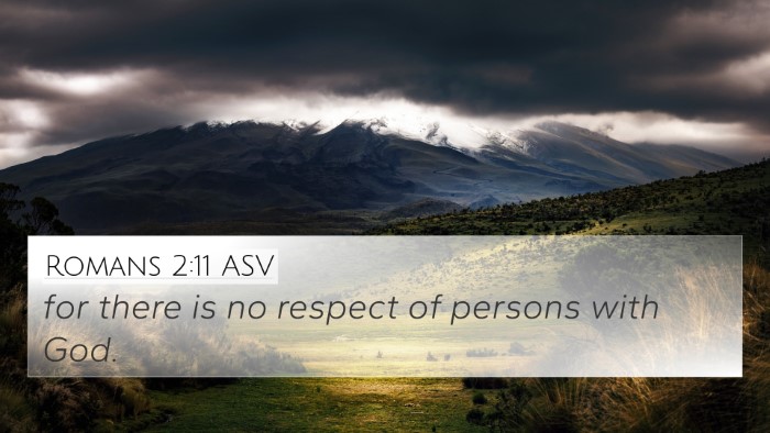 Romans 2:11 ASV 4K Wallpaper - for there is no respect of persons with - 4K Wallpaper Bible Verse