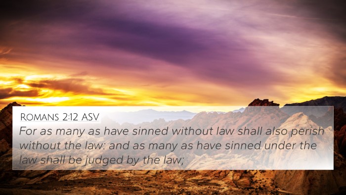 Romans 2:12 ASV Bible Verse Image