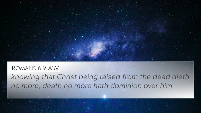 Romans 6:9 ASV Bible Verse Image