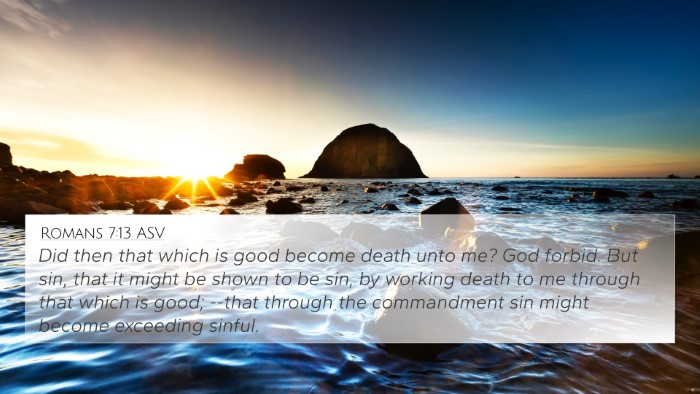 Romans 7:13 ASV Bible Verse Image