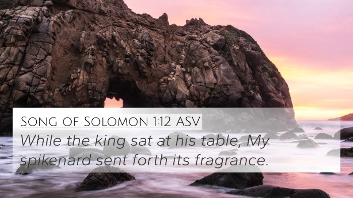 Song of Solomon 1:12 ASV Bible Verse Image