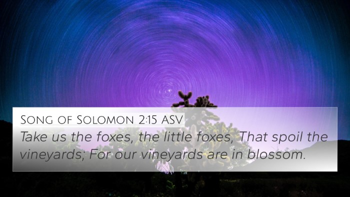 Song of Solomon 2:15 ASV Bible Verse Image