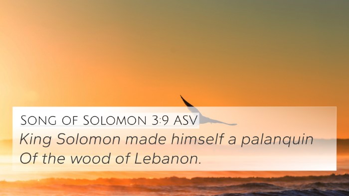 Song of Solomon 3:9 ASV Bible Verse Image