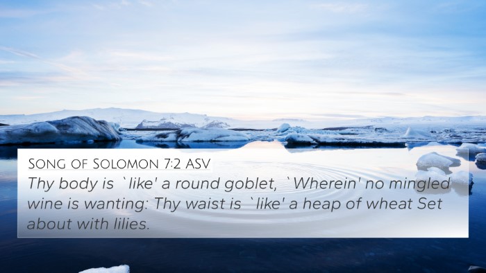 Song of Solomon 7:2 ASV 4K Wallpaper - Thy body is `like' a round goblet, `Wherein' no - 4K Wallpaper Bible Verse