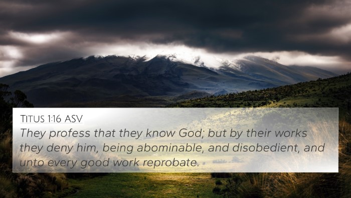 Titus 1:16 ASV Bible Verse Image