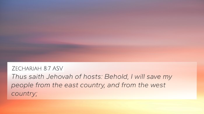 Zechariah 8:7 ASV Bible Verse Image