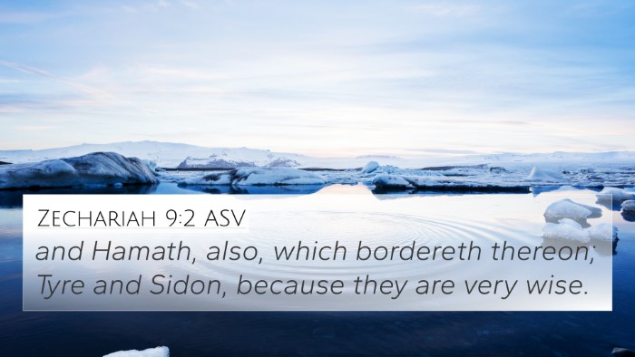 Zechariah 9:2 ASV Bible Verse Image