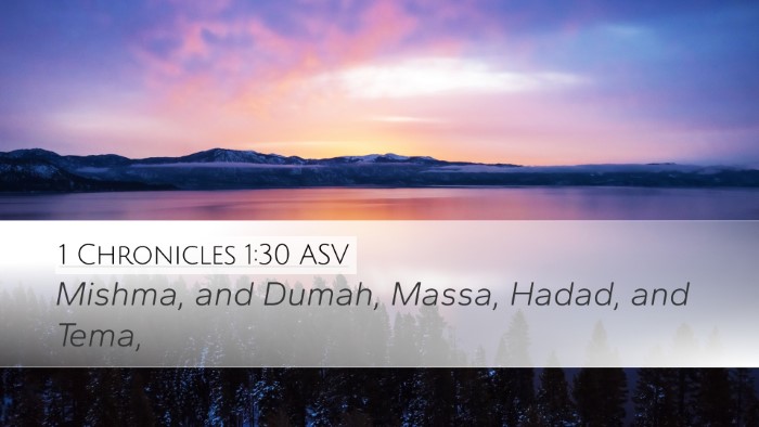 1 Chronicles 1:30 ASV Bible Verse Image