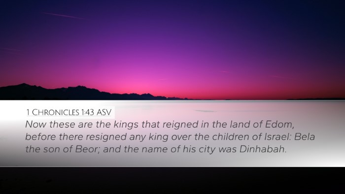1 Chronicles 1:43 ASV Bible Verse Image