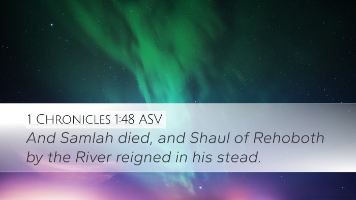 1 Chronicles 1:48 ASV Bible Verse Image