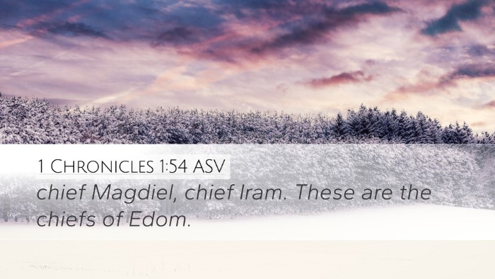 1 Chronicles 1:54 ASV Desktop Wallpaper - chief Magdiel, chief Iram. These are the chiefs - Desktop Bible Verse Wallpaper