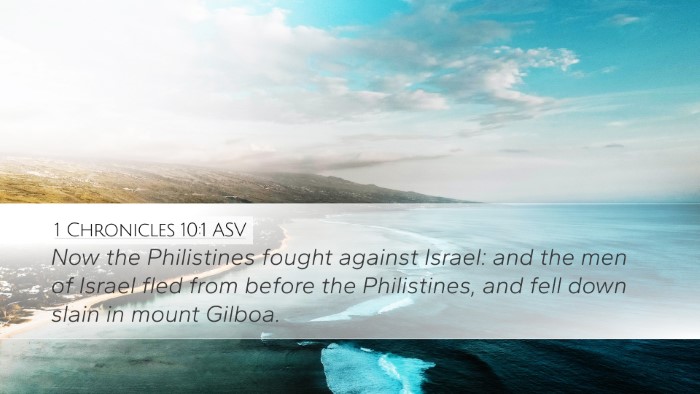 1 Chronicles 10:1 ASV Bible Verse Image