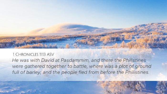 1 Chronicles 11:13 ASV Bible Verse Image