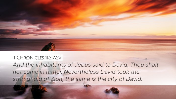 1 Chronicles 11:5 ASV Bible Verse Image