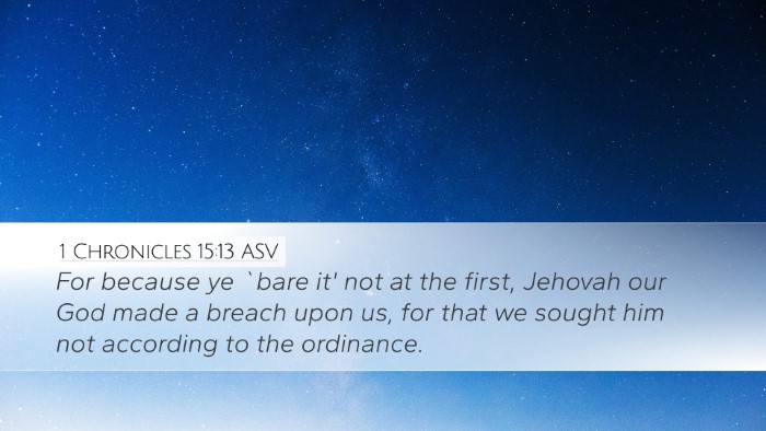 1 Chronicles 15:13 ASV Bible Verse Image