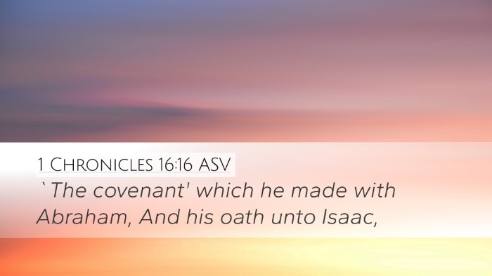 1 Chronicles 16:16 ASV Desktop Wallpaper - `The covenant' which he made with Abraham, And - Desktop Bible Verse Wallpaper
