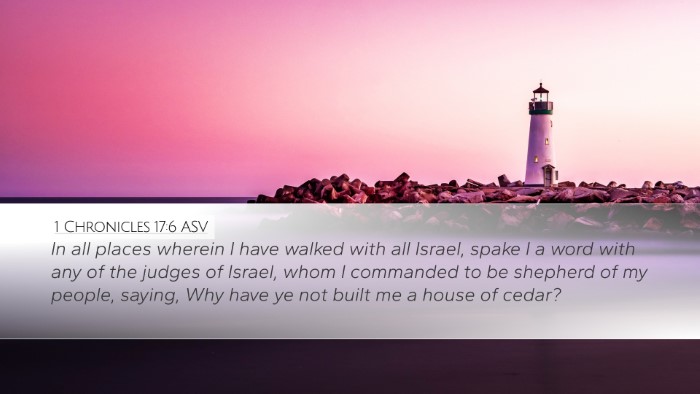 1 Chronicles 17:6 ASV Bible Verse Image