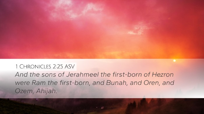 1 Chronicles 2:25 ASV Bible Verse Image