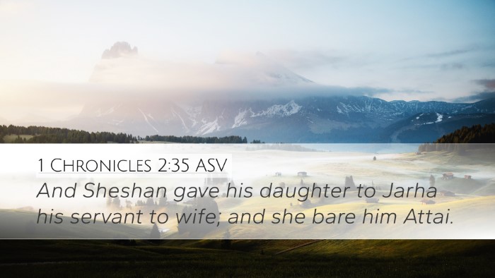 1 Chronicles 2:35 ASV Desktop Wallpaper - And Sheshan gave his daughter to Jarha his - Desktop Bible Verse Wallpaper