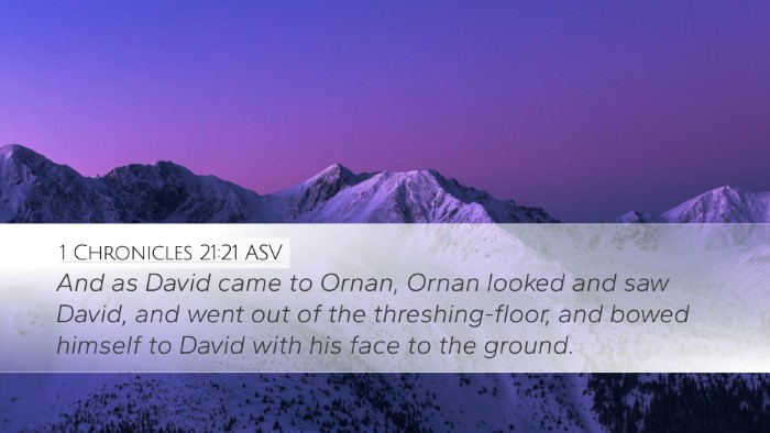 1 Chronicles 21:21 ASV Desktop Wallpaper - And as David came to Ornan, Ornan looked and saw - Desktop Bible Verse Wallpaper