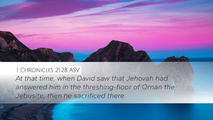 1 Chronicles 21:28 ASV Desktop Wallpaper - At that time, when David saw that Jehovah had - Desktop Bible Verse Wallpaper