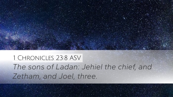 1 Chronicles 23:8 ASV Bible Verse Image