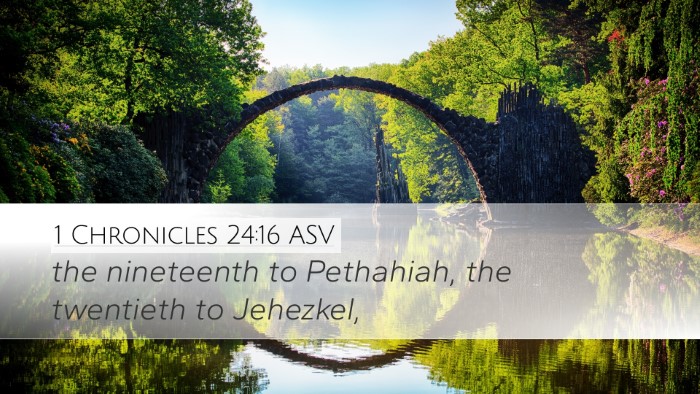 1 Chronicles 24:16 ASV Desktop Wallpaper - the nineteenth to Pethahiah, the twentieth to - Desktop Bible Verse Wallpaper