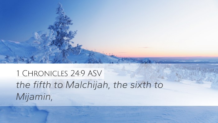 1 Chronicles 24:9 ASV Bible Verse Image