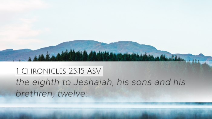 1 Chronicles 25:15 ASV Desktop Wallpaper - the eighth to Jeshaiah, his sons and his - Desktop Bible Verse Wallpaper