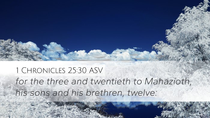 1 Chronicles 25:30 ASV Bible Verse Image