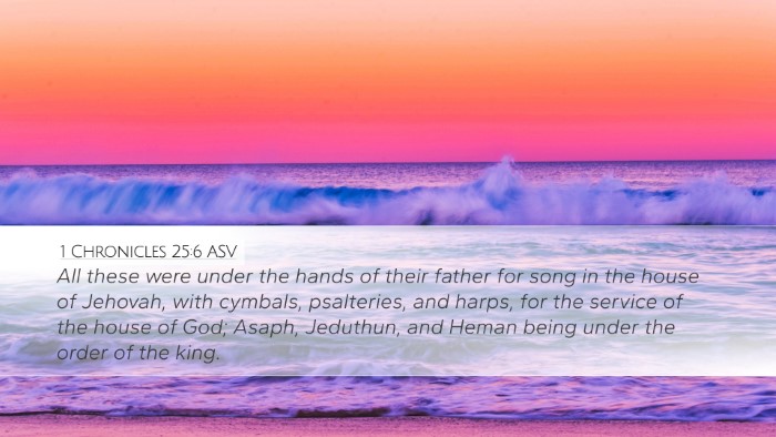 1 Chronicles 25:6 ASV Bible Verse Image