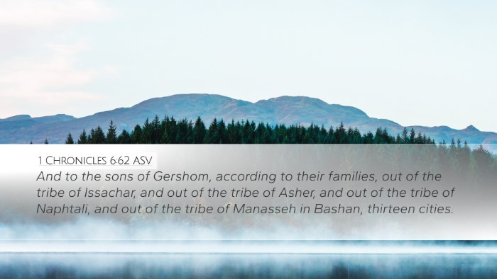 1 Chronicles 6:62 ASV Desktop Wallpaper - And to the sons of Gershom, according to their - Desktop Bible Verse Wallpaper