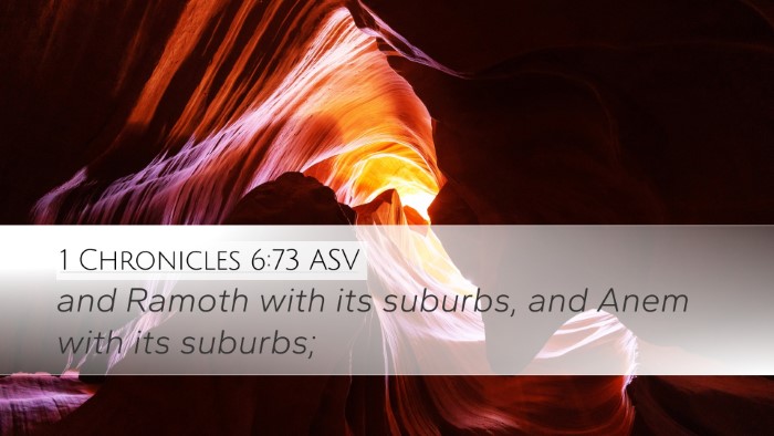 1 Chronicles 6:73 ASV Bible Verse Image