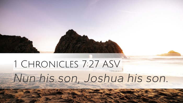 1 Chronicles 7:27 ASV Desktop Wallpaper - Nun his son, Joshua his - Desktop Bible Verse Wallpaper
