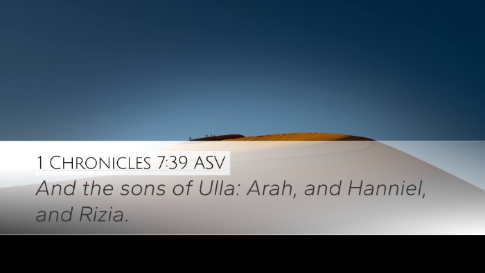 1 Chronicles 7:39 ASV Desktop Wallpaper - And the sons of Ulla: Arah, and Hanniel, and - Desktop Bible Verse Wallpaper