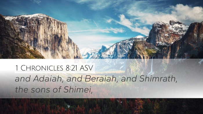 1 Chronicles 8:21 ASV Desktop Wallpaper - and Adaiah, and Beraiah, and Shimrath, the sons - Desktop Bible Verse Wallpaper