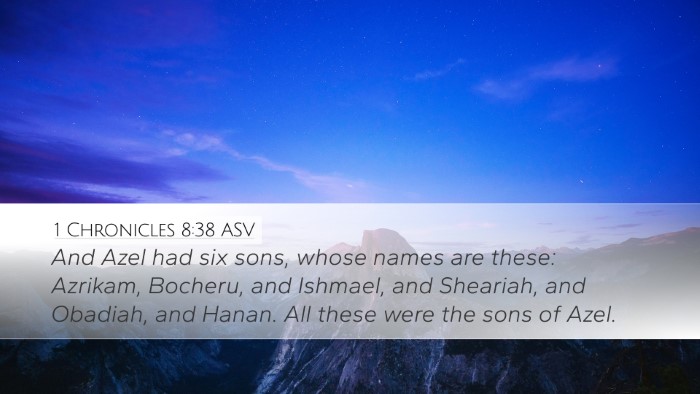 1 Chronicles 8:38 ASV Desktop Wallpaper - And Azel had six sons, whose names are these: - Desktop Bible Verse Wallpaper