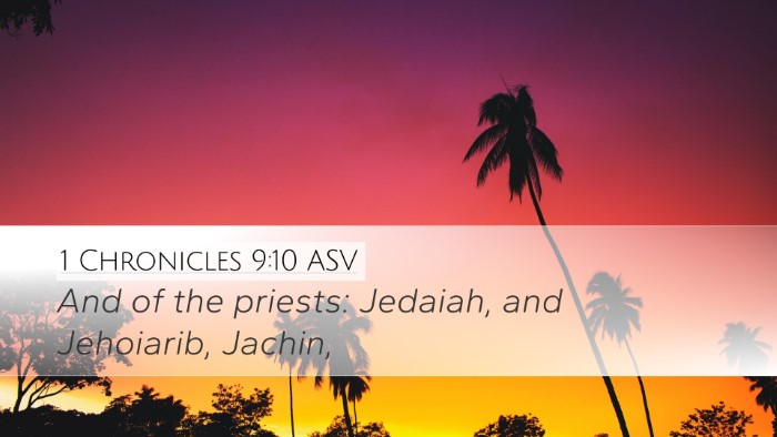 1 Chronicles 9:10 ASV Bible Verse Image