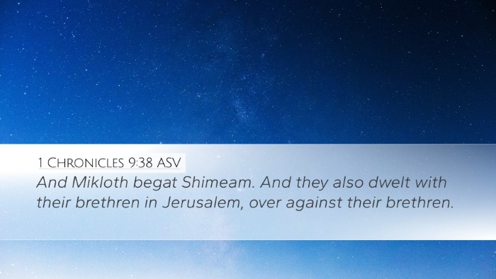 1 Chronicles 9:38 ASV Bible Verse Image