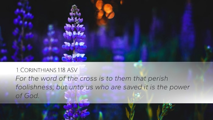 1 Corinthians 1:18 ASV Bible Verse Image
