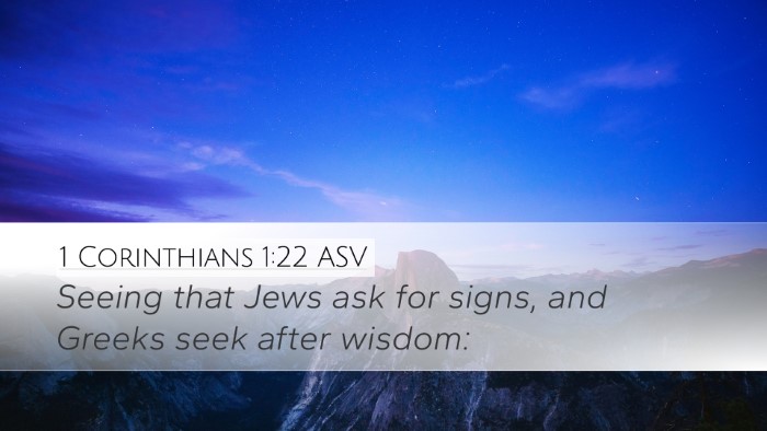 1 Corinthians 1:22 ASV Bible Verse Image