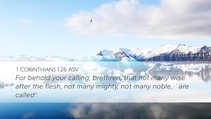 1 Corinthians 1:26 ASV Bible Verse Image