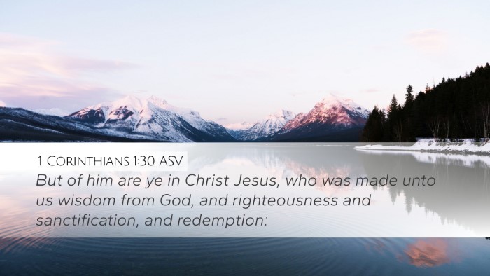 1 Corinthians 1:30 ASV Bible Verse Image