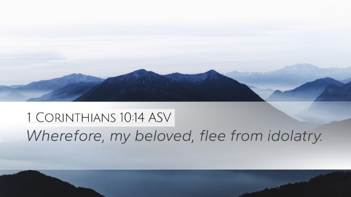 1 Corinthians 10:14 ASV Bible Verse Image