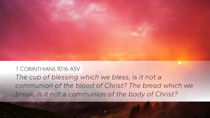 1 Corinthians 10:16 ASV Bible Verse Image