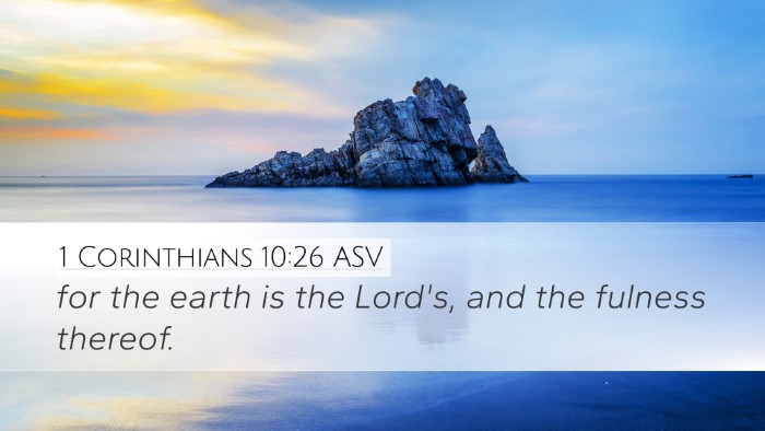 1 Corinthians 10:26 ASV Bible Verse Image