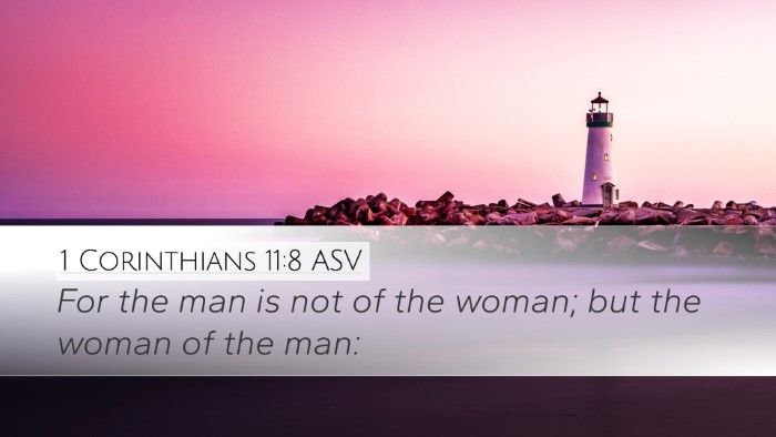 1 Corinthians 11:8 ASV Bible Verse Image